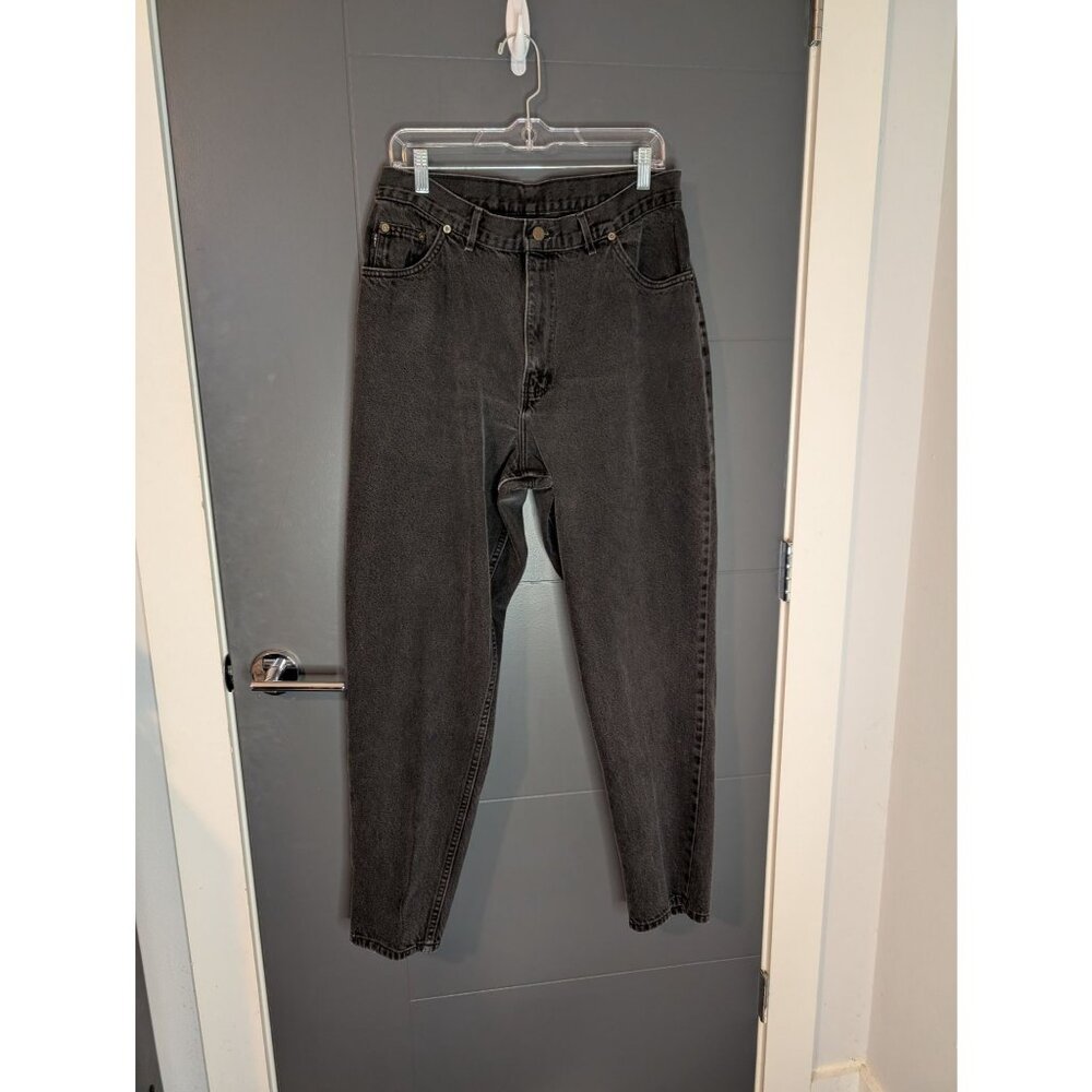 Vintage Chic Black 100% Cotton Denim Straight Leg Jeans Relaxed‎ Fit -16